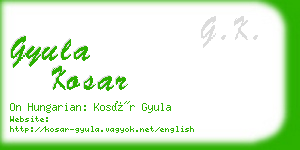 gyula kosar business card